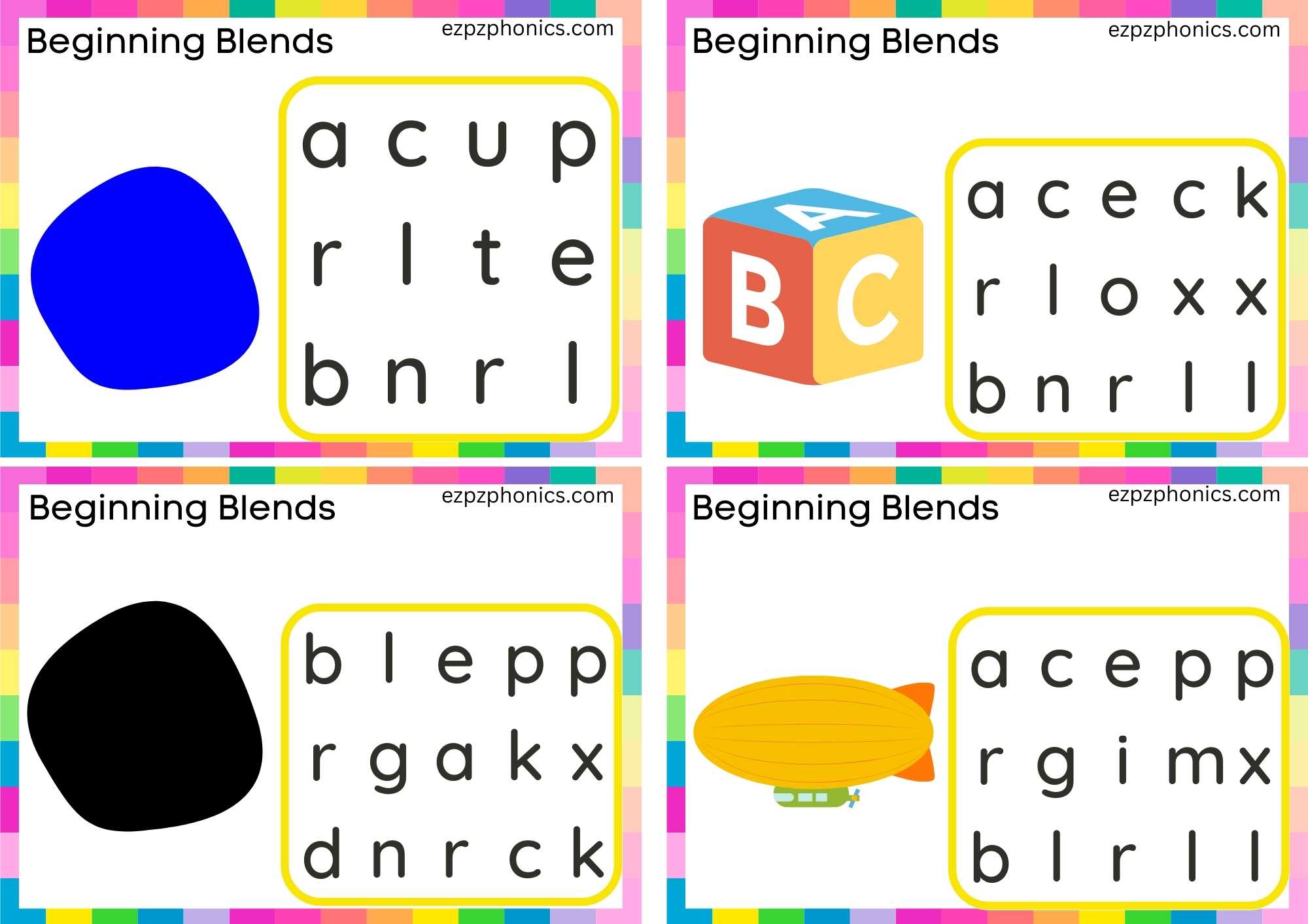 BL Beginning Blends Activity Circle The Correct Letters To Make The Words Set 1